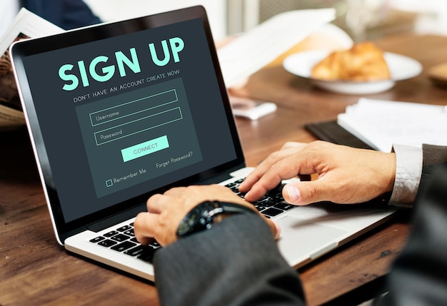 Sign Up Form Button Graphic Concept