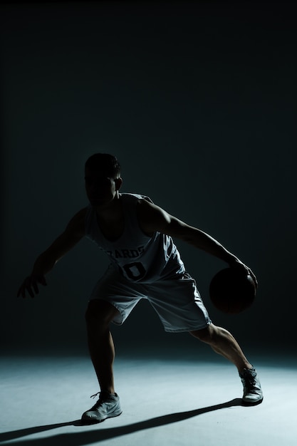 Silhouette of basketball player