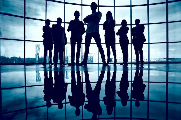 Silhouette of confident businesspeople