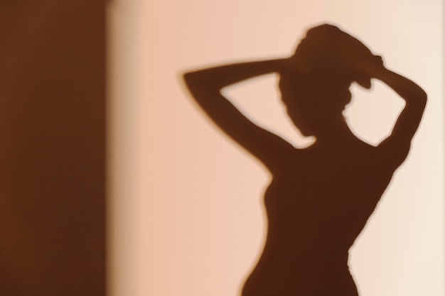 Free photo silhouette of graceful woman after shower