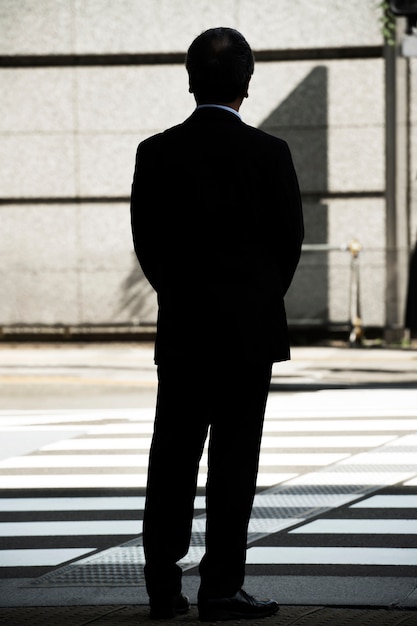 Silhouette of person in the city