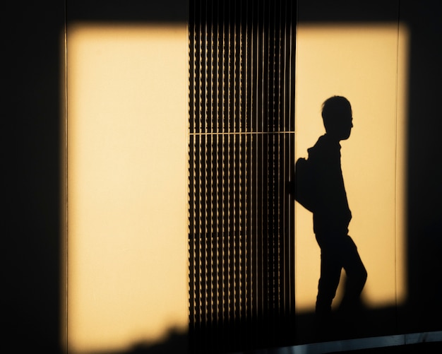 Silhouette of person in the city