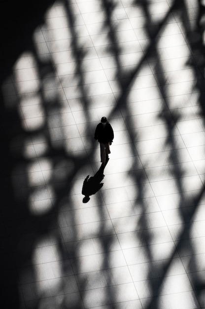 Silhouette of person in the city