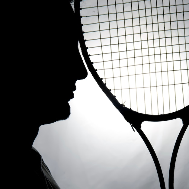 Free photo silhouette of tennis player