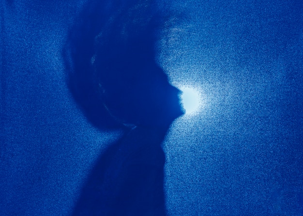 Free photo silhouette of woman shaking hair