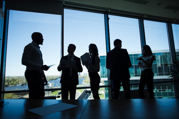 Free photo silhouettes of business team