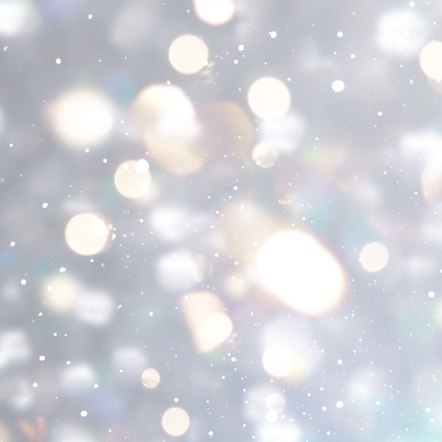 Free Photo silver christmas background with bokeh lights