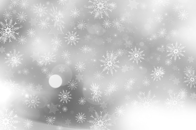 Free photo silver christmas background with snowflakes and stars design