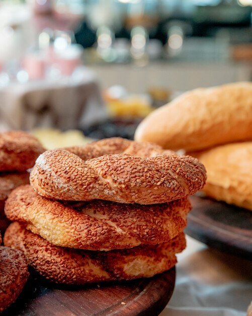 Simit bagels with sesame seeds