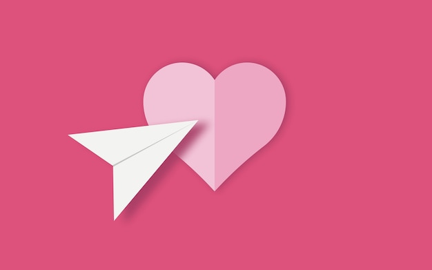 Free photo simple illustration of a heart and a location icon on a pink background