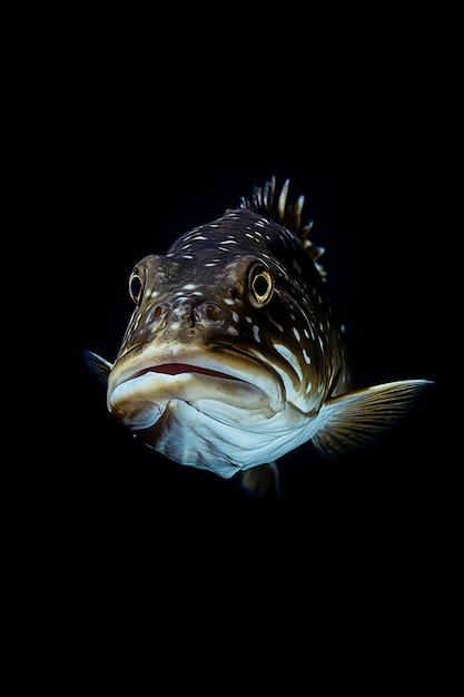 Free Photo simple looking fish with black background