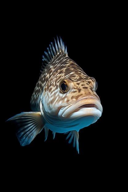 Free Photo simple looking fish with black background