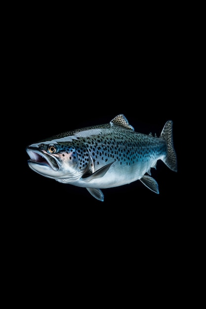 Free photo simple looking fish with black background