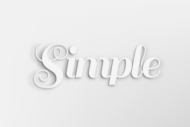 Simple word in white 3D text style