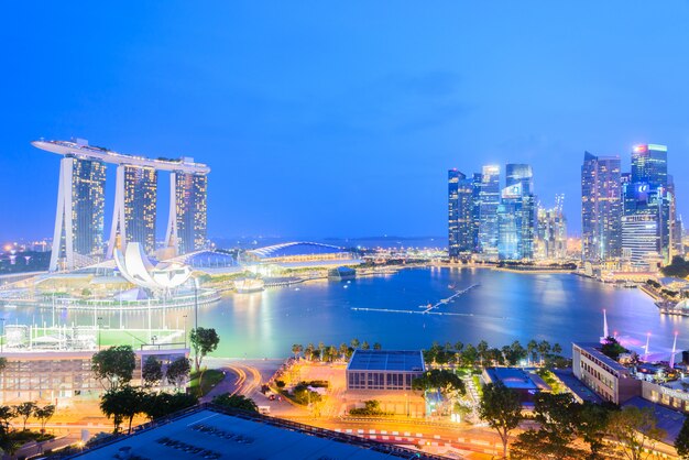 Singapore city at night