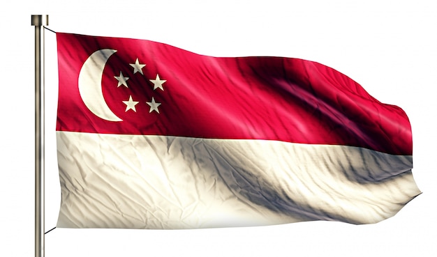 Free photo singapore national flag isolated 3d white background