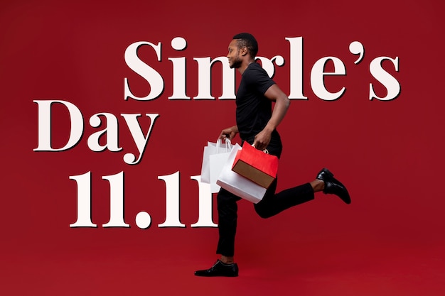 Free photo single's day banner design