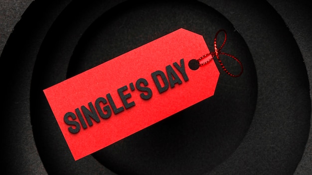 Single's day banner with price tag