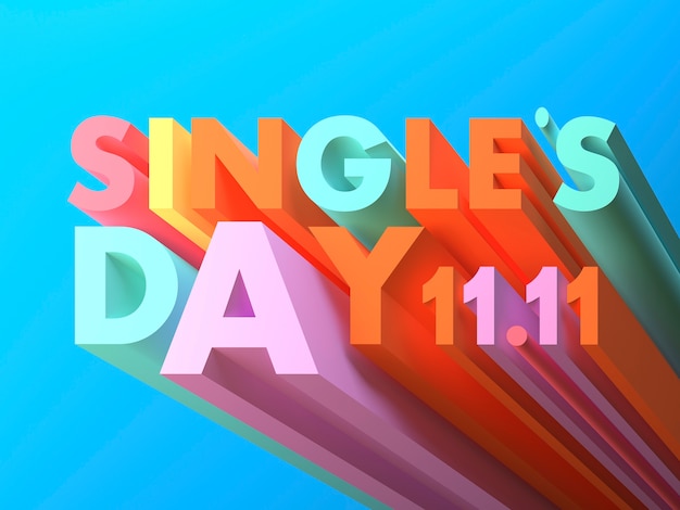 Free Photo singles day celebration with blue background