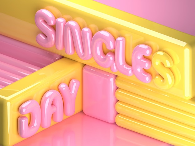 Singles day celebration with bright shapes