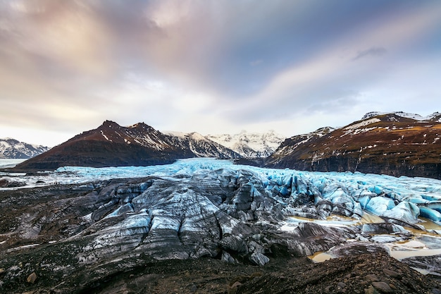 Skaftafell glacier, Vatnajokull National Park in Iceland.