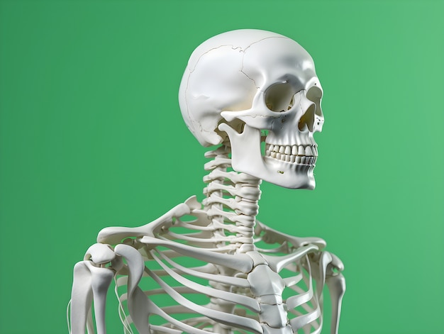 Free photo skeleton in studio