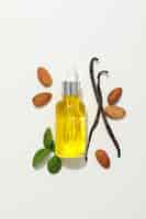 Free photo skin care and body care concept almonds almond oil