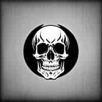 Free photo a skull with a black circle in the middle of it