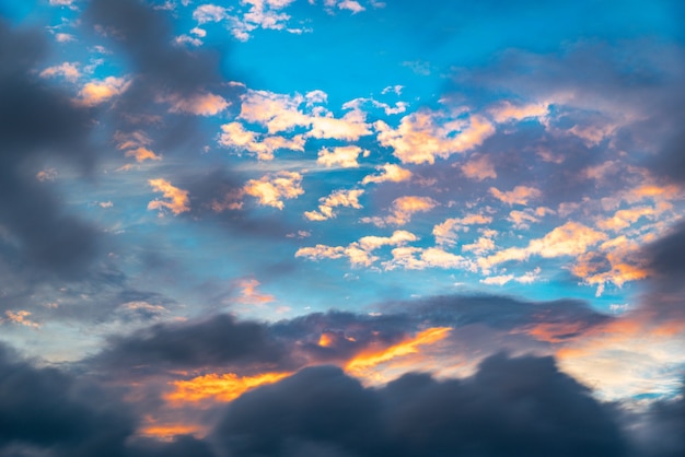 Sky with clouds at sunset