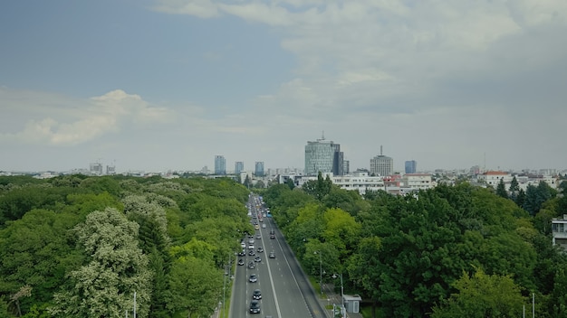 Skyline aerial landscape of metropolitan city