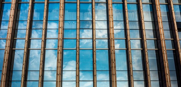 Skyscraper with glass facade. Modern building.