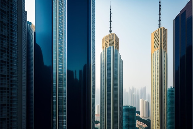 Free photo skyscrapers in the city of shanghai