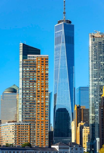 Skyscrapers high buildings of New York downtown USA