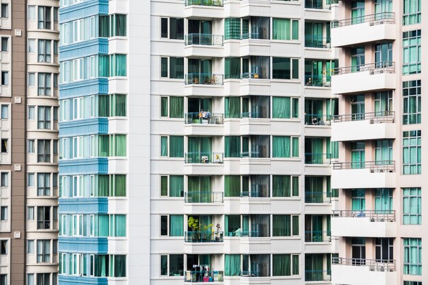 Skyscrapers with many windows