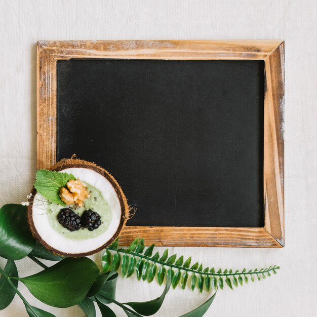 Slate and summer smoothie in coconut