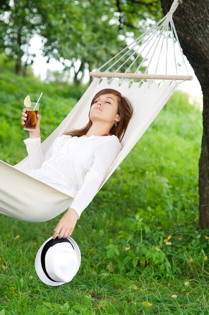 Sleeping on hammock