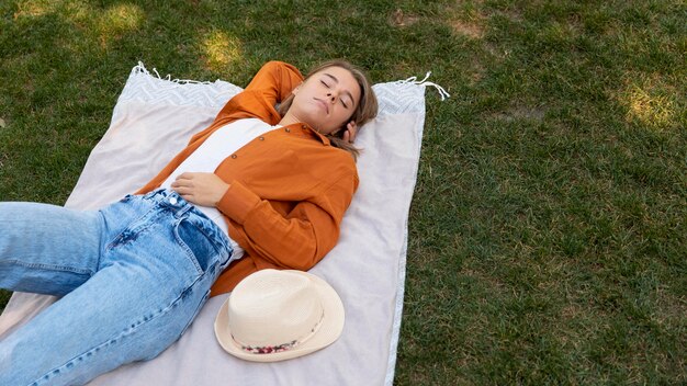 Sleeping person getting a nap