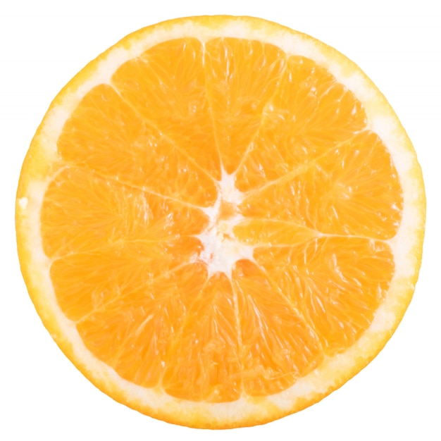 Slice of fresh orange isolated