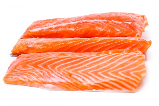 Slice of raw salmon