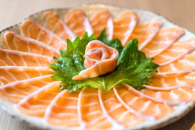 Free Photo sliced salmon sashimi