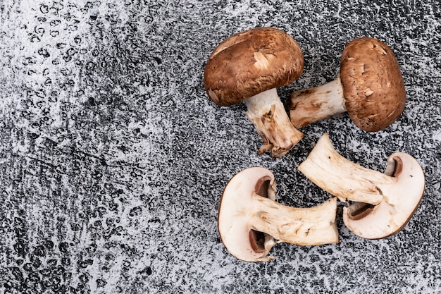 Sliced and whole mushrooms