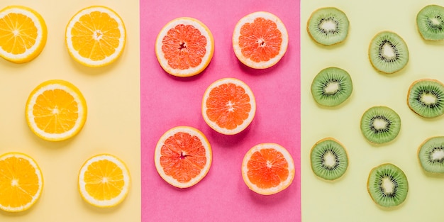 Slices of assorted fruits