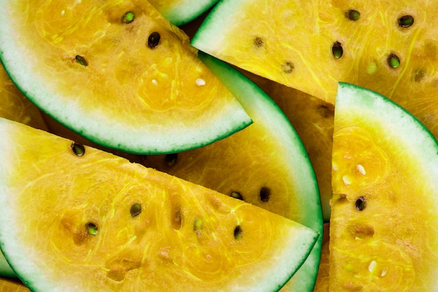 Free Photo slices of juicy yellow watermelon