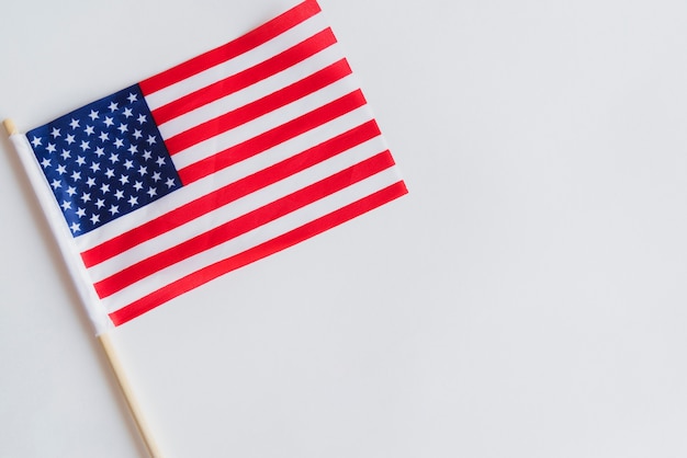 Small American flag on table