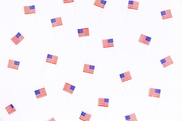 Small banners with image of American flag