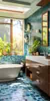 Free photo small bathroom space with modern style interior design