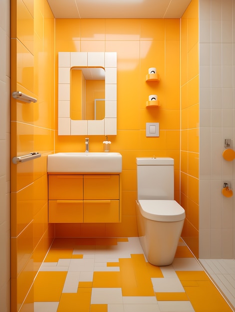 Free Photo small bathroom space with modern style interior design