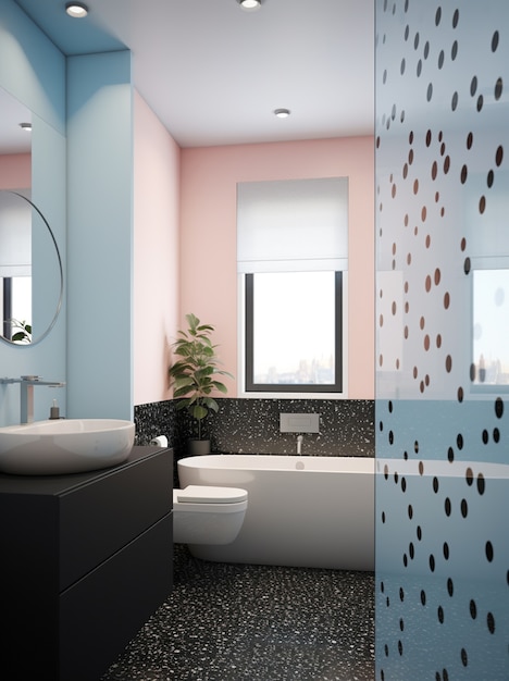 Free Photo small bathroom with modern style ai generated