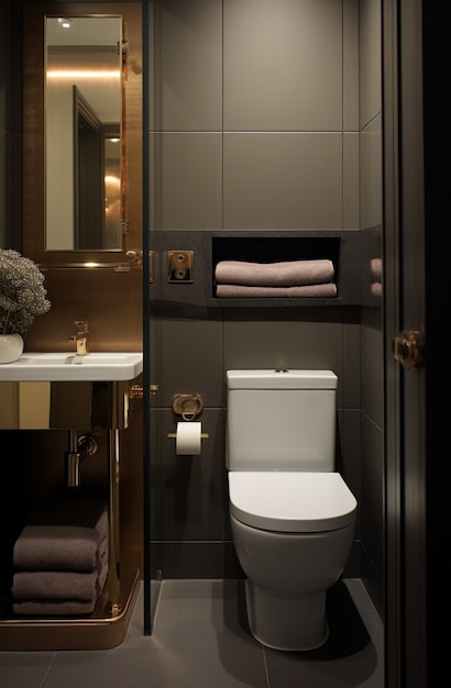 Free Photo small bathroom with modern style ai generated