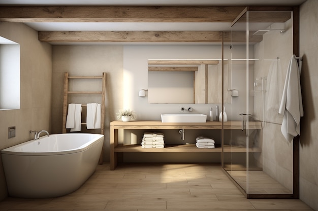 Free Photo small bathroom with modern style ai generated